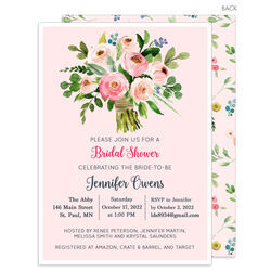 Peony and Roses Bouquet Invitations